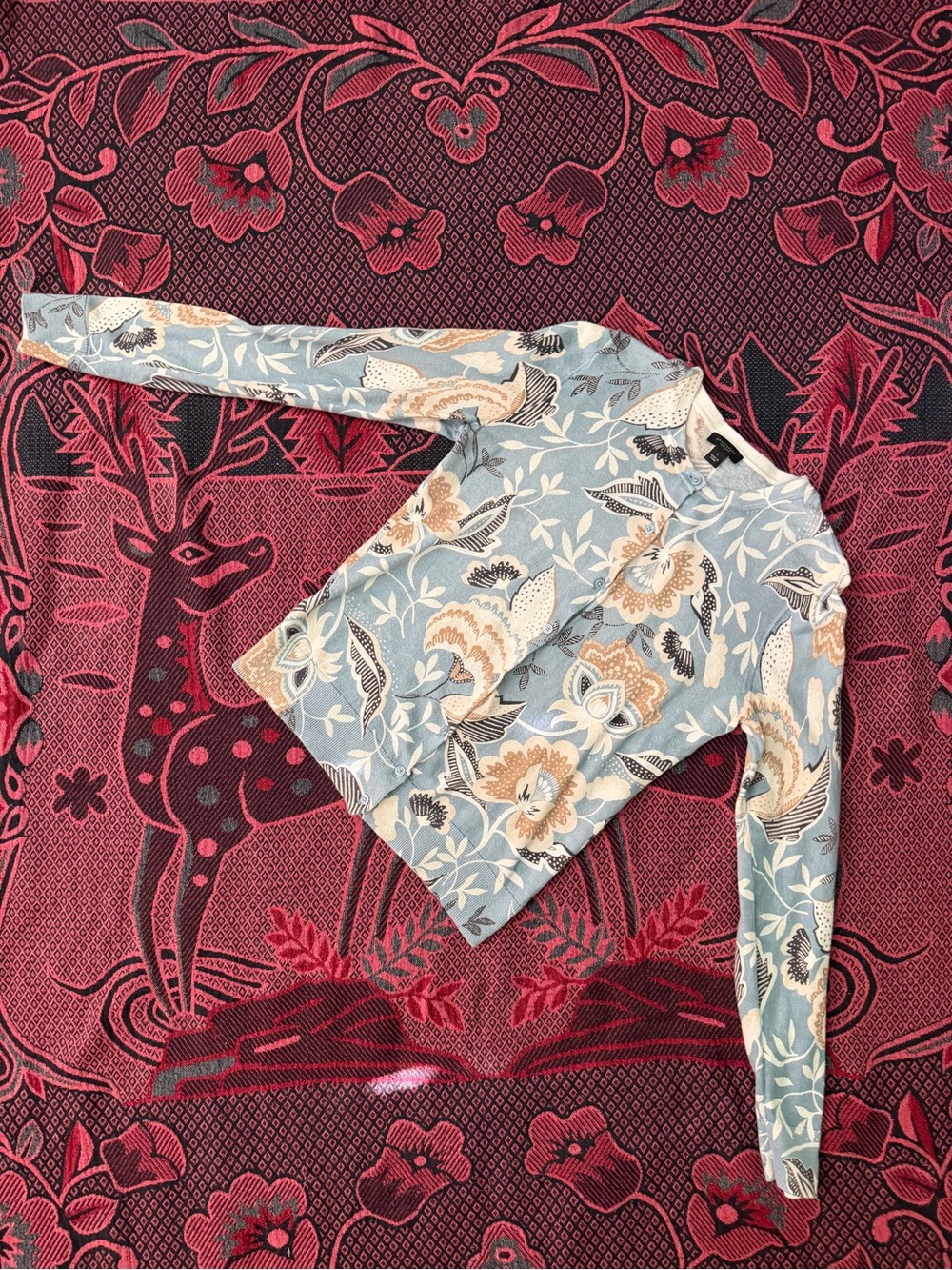 Floral Button-Down Shirt in Light Blue - Unknown Brand